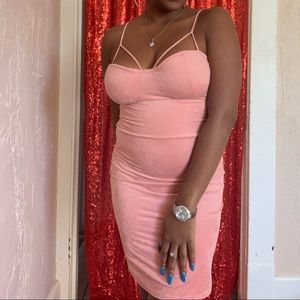 Pink suede dress